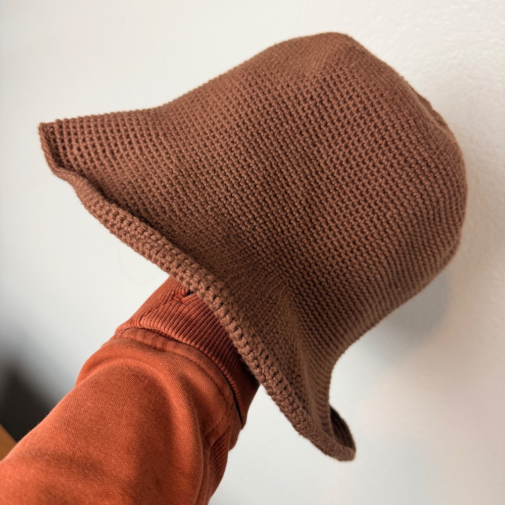 GAP Bucket Hat Women's Brown Knit Cotton Casual 90's Vintage